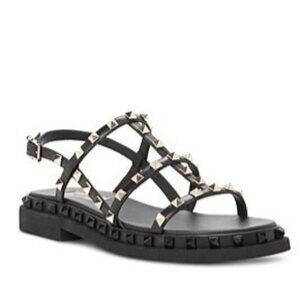 Valentino Garavani Rockstud Caged Black Leather Sandals 10 / 40 NIB MSRP $1090